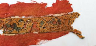 Antique Islamic Fatimid Or Abbasid Tiraz Textile Fragment 10