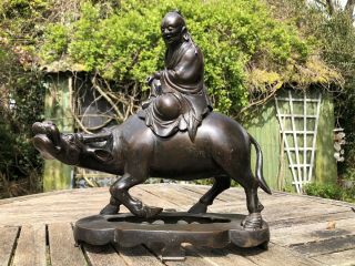 Chinese Ming Dynasty Bronze Immortal Buffalo Censer