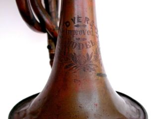 Antique Bohland & Fuchs,  Circa 1890,  Copper Cornet Stenciled By Dyers - 3