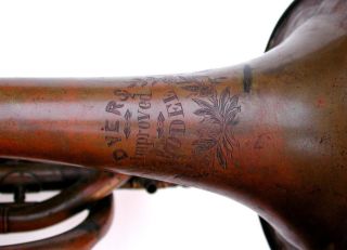 Antique Bohland & Fuchs,  Circa 1890,  Copper Cornet Stenciled By Dyers - 9