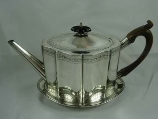 George Iii Solid Silver Tea Pot On Stand,  1790 & 91