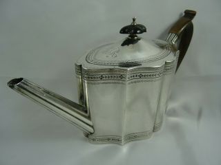 GEORGE III solid silver TEA POT ON STAND,  1790 & 91 2