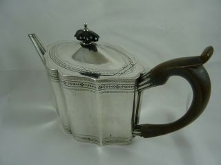 GEORGE III solid silver TEA POT ON STAND,  1790 & 91 3
