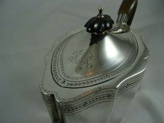 GEORGE III solid silver TEA POT ON STAND,  1790 & 91 4