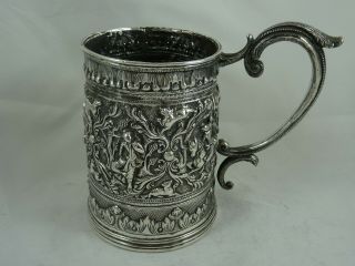 QUALITY,  BURMESE silver TANKARD,  c1880,  461gm 3