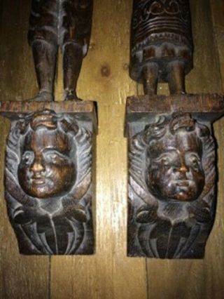 16th Century Castle RARE Wooden Corbels Brackets 11