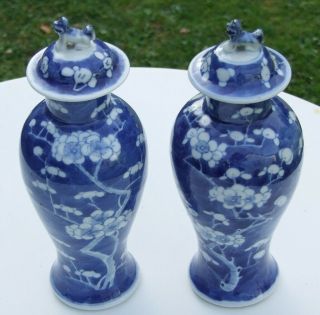 Pair Antique Chinese Porcelain - Oriental Prunus Patterned Vases 3