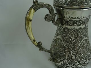 STUNNING PERSIAN silver COFFEE POT,  c1920,  490gm 5
