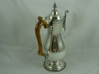 STUNNING GEORGE III style,  solid silver COFFEE POT,  1967,  679gm 3