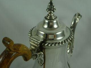 STUNNING GEORGE III style,  solid silver COFFEE POT,  1967,  679gm 4