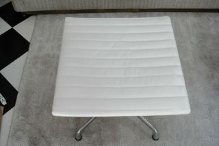 Herman Miller - Eames Aluminum Group Ottoman - White Leather Authentic