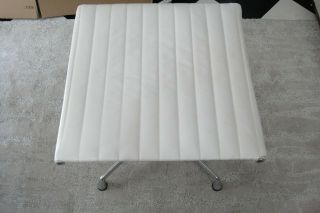 Herman Miller - Eames Aluminum Group Ottoman - White Leather AUTHENTIC 2
