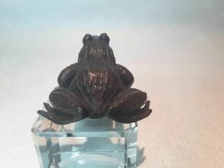 Japanese Meiji Bronze frog Okimono 3