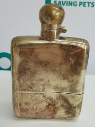 Antique 1930 ' s (?) Millers & Corys Sterling Silver Hip Flask & Tumbler - BX9_1426 6
