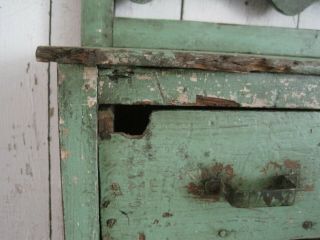 Old Primitive Green Paint Four Drawers Wood Cabinet American Find AAFA 10