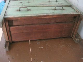 Old Primitive Green Paint Four Drawers Wood Cabinet American Find AAFA 12