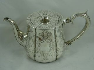 Pretty Victorian Silver Tea Pot,  1841,  603gm