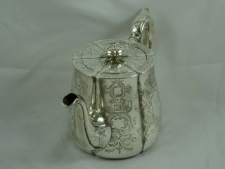 PRETTY VICTORIAN silver TEA POT,  1841,  603gm 2