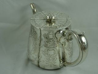 PRETTY VICTORIAN silver TEA POT,  1841,  603gm 3