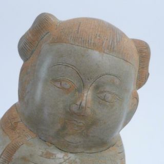 CHINESE SONG DYNASTY STYLE CELADON POTTERY PILLOW IN THE FORM OF A CHILD 2