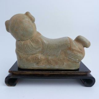 CHINESE SONG DYNASTY STYLE CELADON POTTERY PILLOW IN THE FORM OF A CHILD 5