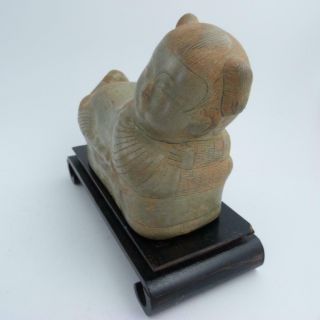 CHINESE SONG DYNASTY STYLE CELADON POTTERY PILLOW IN THE FORM OF A CHILD 6