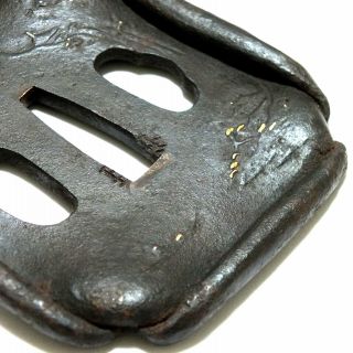 194 Japanese Samurai Edo Antique Shiho - uchimimigaeshi sansui zu daito tsuba 9