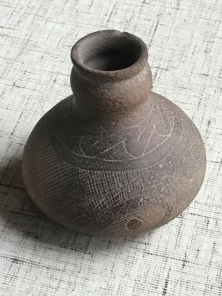Mississippian Culture Ceramic Incised Vessel/jar Circa 1000ce - 1350 Ce