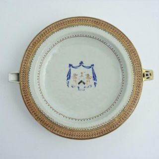 Chinese Export Porcelain Armorial Warming Plate,  