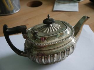 Antique Hm 1929 Sterling Silver Teapot By Walker & Hall 422grms