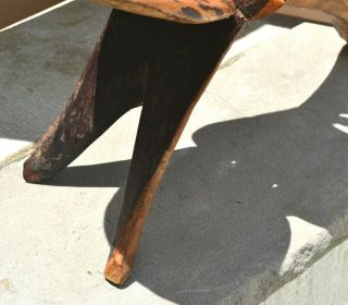 African Malawi Wooden Primitive Hand Carved Chair Birthing Stool 4