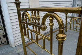 Antique Vintage Brass Bed Full Size with Rails 11