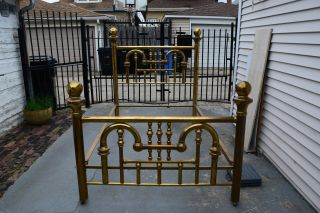 Antique Vintage Brass Bed Full Size With Rails