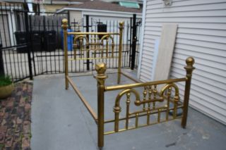 Antique Vintage Brass Bed Full Size with Rails 2