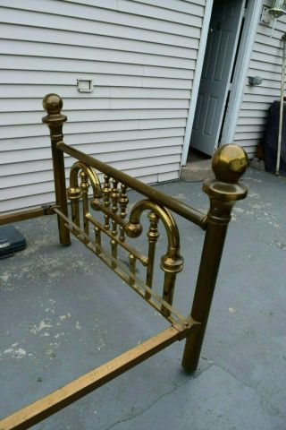 Antique Vintage Brass Bed Full Size with Rails 6