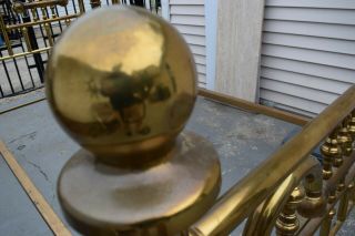 Antique Vintage Brass Bed Full Size with Rails 7