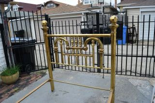 Antique Vintage Brass Bed Full Size with Rails 8