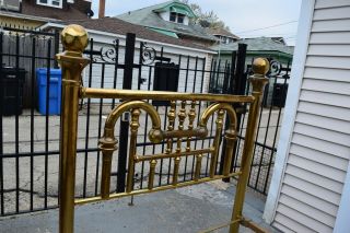 Antique Vintage Brass Bed Full Size with Rails 9
