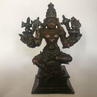 Old Antique Look Copper Hindu God Statue Of Durga Collectible Size