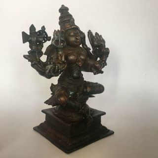 Old antique look Copper hindu GOD statue of DURGA collectible size 2