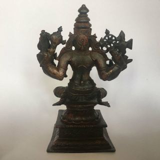 Old antique look Copper hindu GOD statue of DURGA collectible size 4