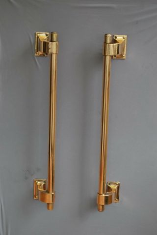 Old Large Impressive Bronze /brass Door Handles / Pulls Heavy Weight Reclaimed