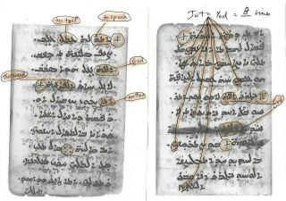 1 Leaf RARE Syriac Garshuni / Karshuni Manuscript with 3 instances of word 