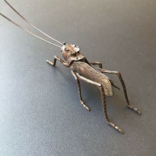 Grasshopper Japanese Okimono Copper Statue Antique Vintage Jizai