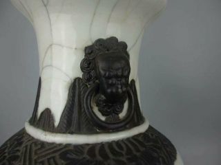 Antique Chinese porcelain Brother Glaze Opening vase 5