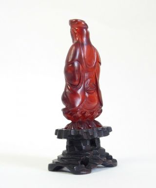 Fine antique Chinese 19th century carved amber Guanyin 3