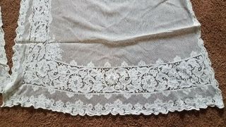 2 pair Antique Vtg 1920 ' s Floral Net Lace Curtains 110 