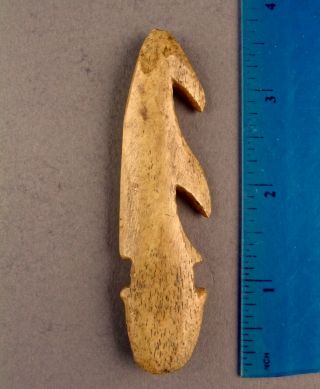 500 - 5000,  yrs Artifact Inuit Eskimo Native Caribou Bone HARPOON SPEAR POINT 12 2