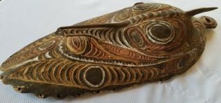 Vintage PAPUA GUINEA Wood Mask Tribal Hand Carved Authentic Large 21 