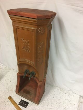 Vintage French Earthenware Crock - Water Cooler / Fountain - Rustic